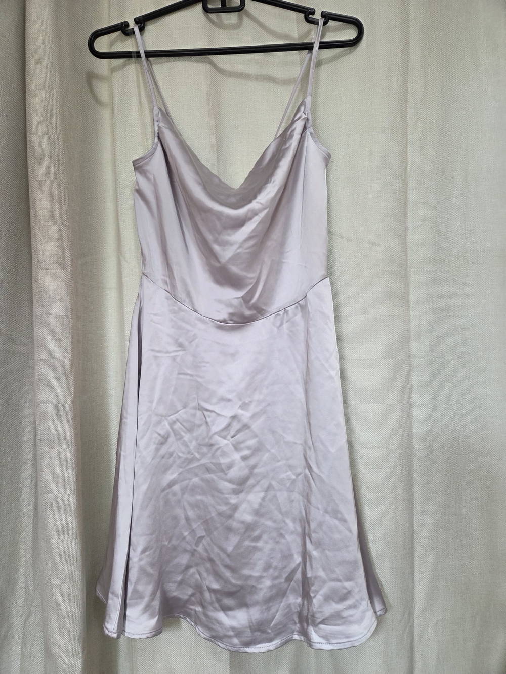 Rewind Lilac Satin Cowl Neck Mini Dress